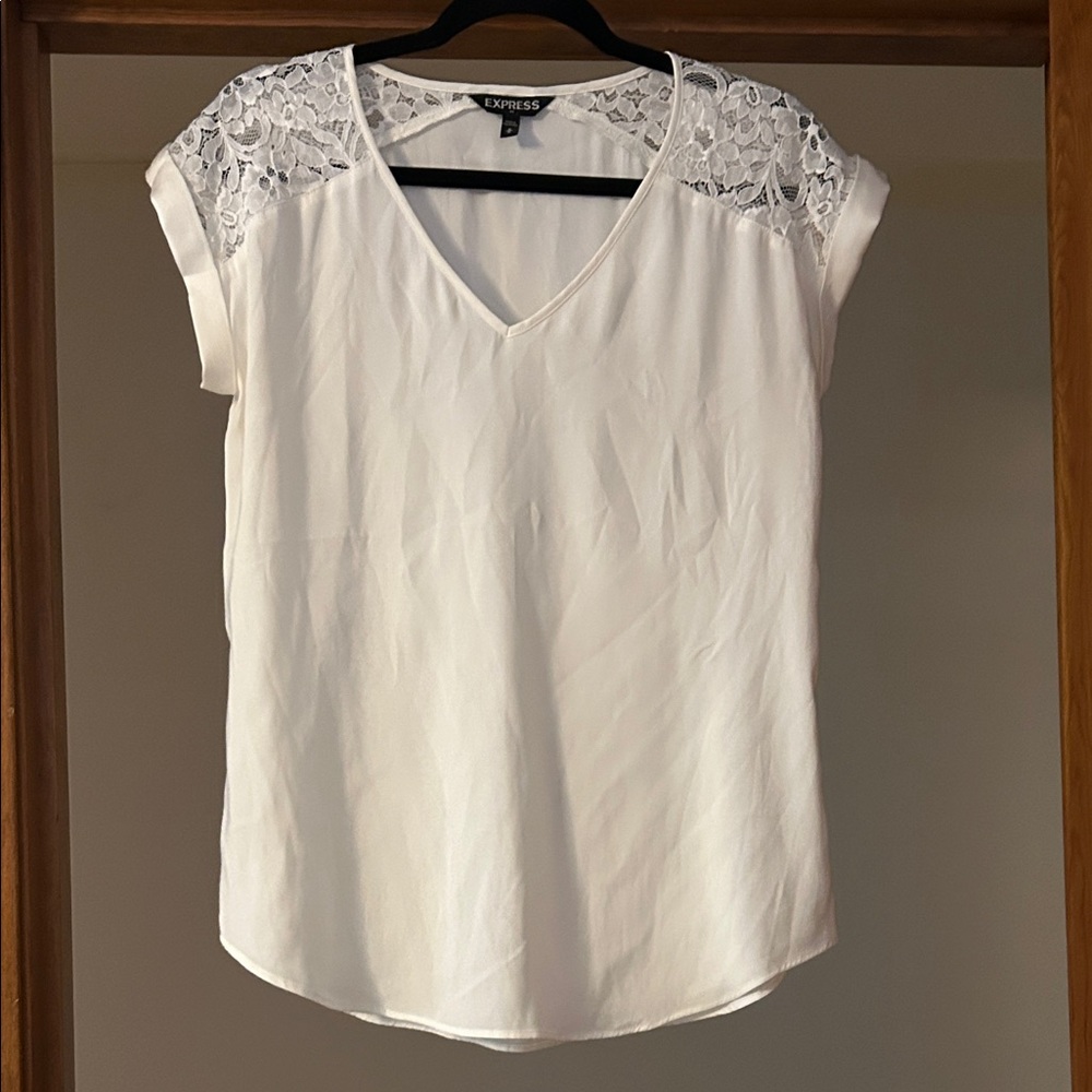 Express White Lace Blouse, Medium
